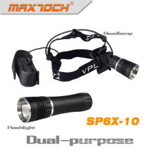 Phare et lampe de poche Maxtoch SP6X-10 1000 Lumen aimant double fonction Cree LED Headlight